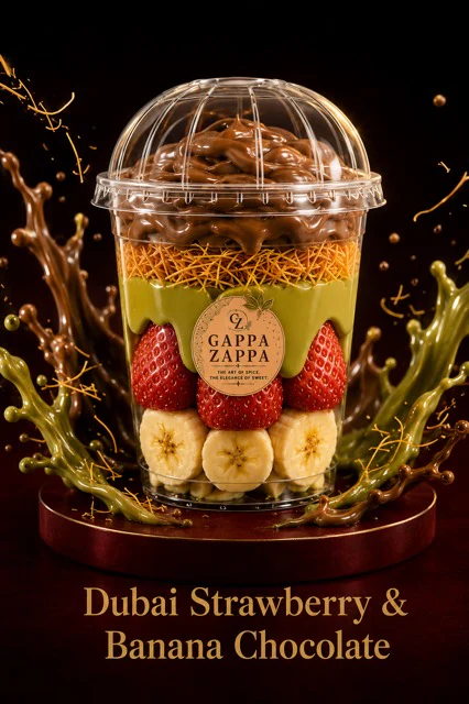 Dubai Strawberry and Banana Chocolate cup